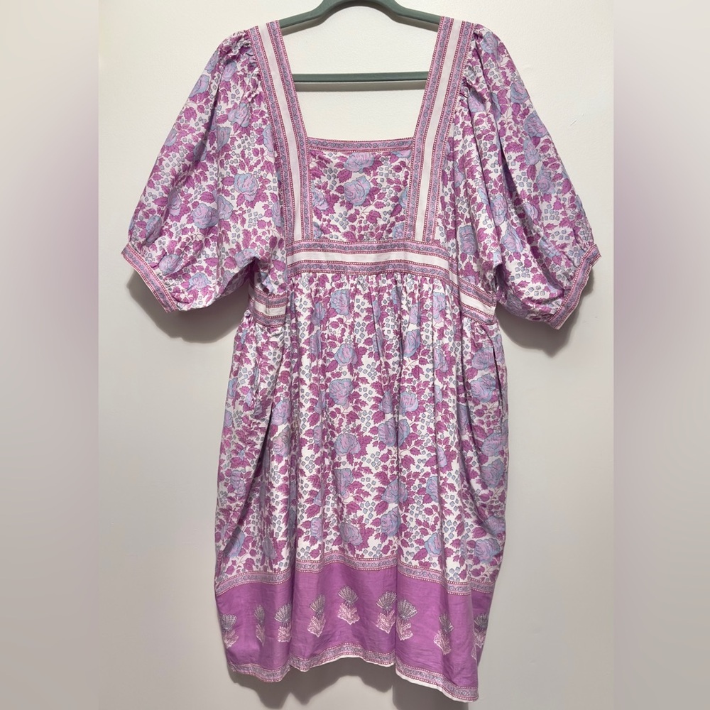 Mille Resort & Travel Liesl Mini Dress Seaside Daisy Square Neck Size L Boho